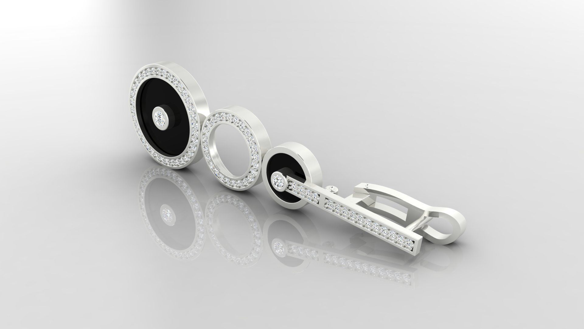 Earring E18 The luxury female earring with gems 3D print model_17