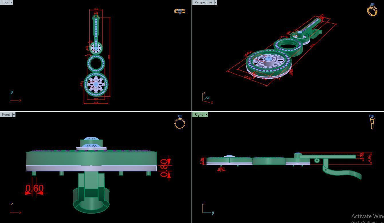 Earring E18 The luxury female earring with gems 3D print model_26