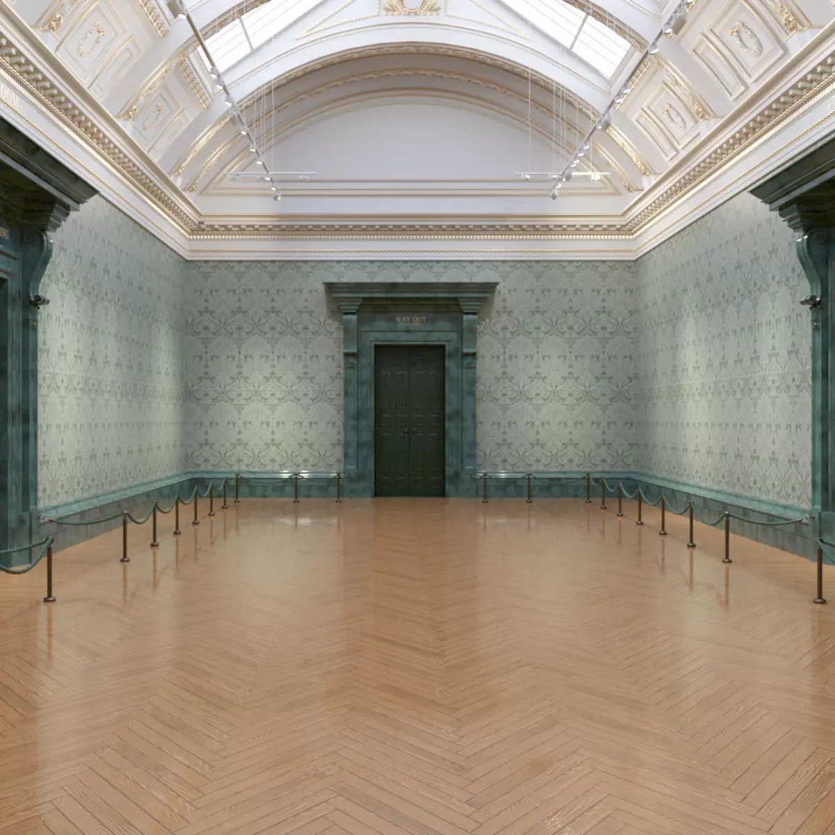 Museum Interior - London National Gallery - Room 9 Interior 3D model_0