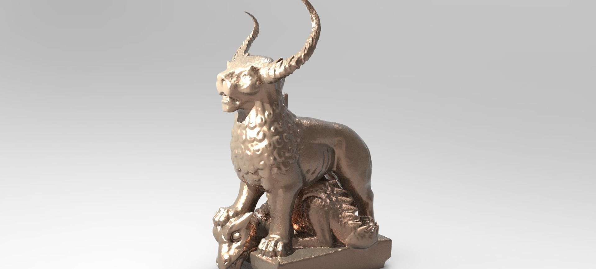 Babylonian Animal statue 3D model_1