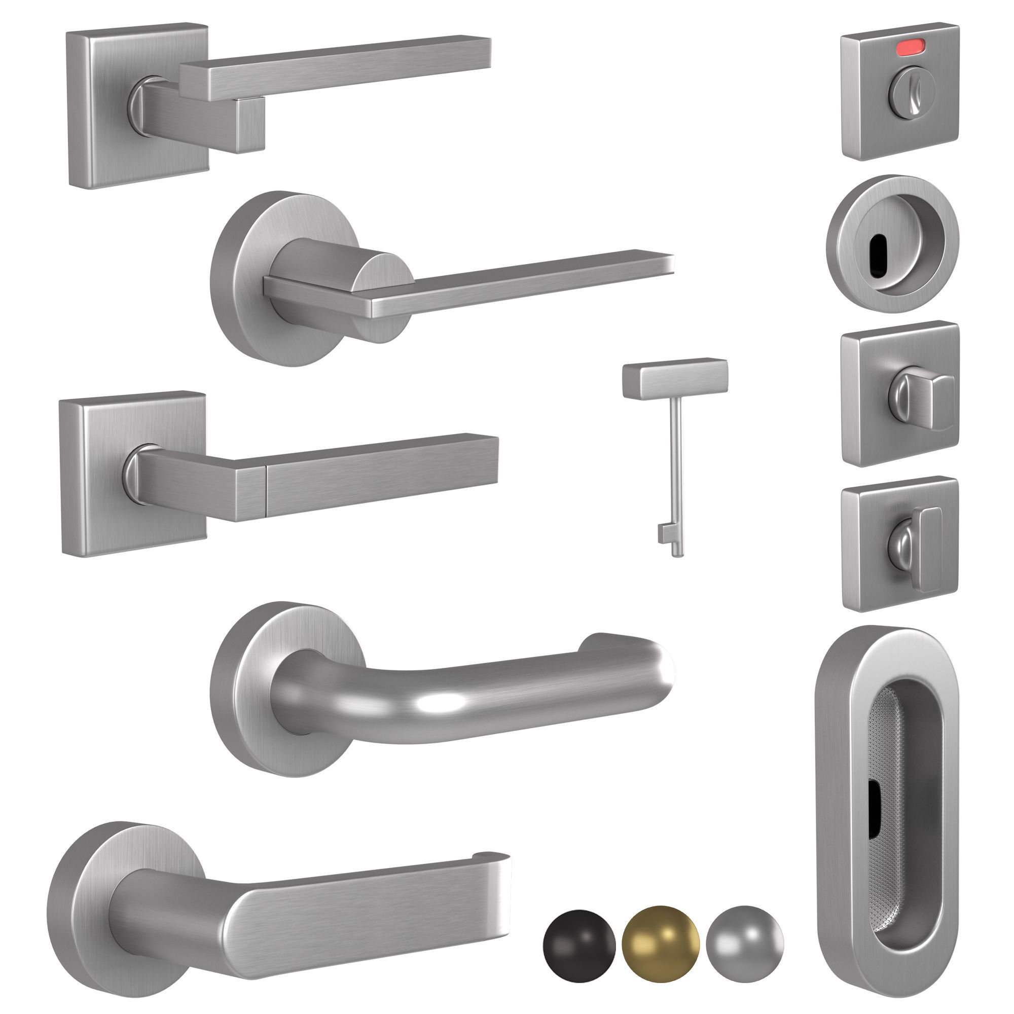olivari door handles 3D model_2