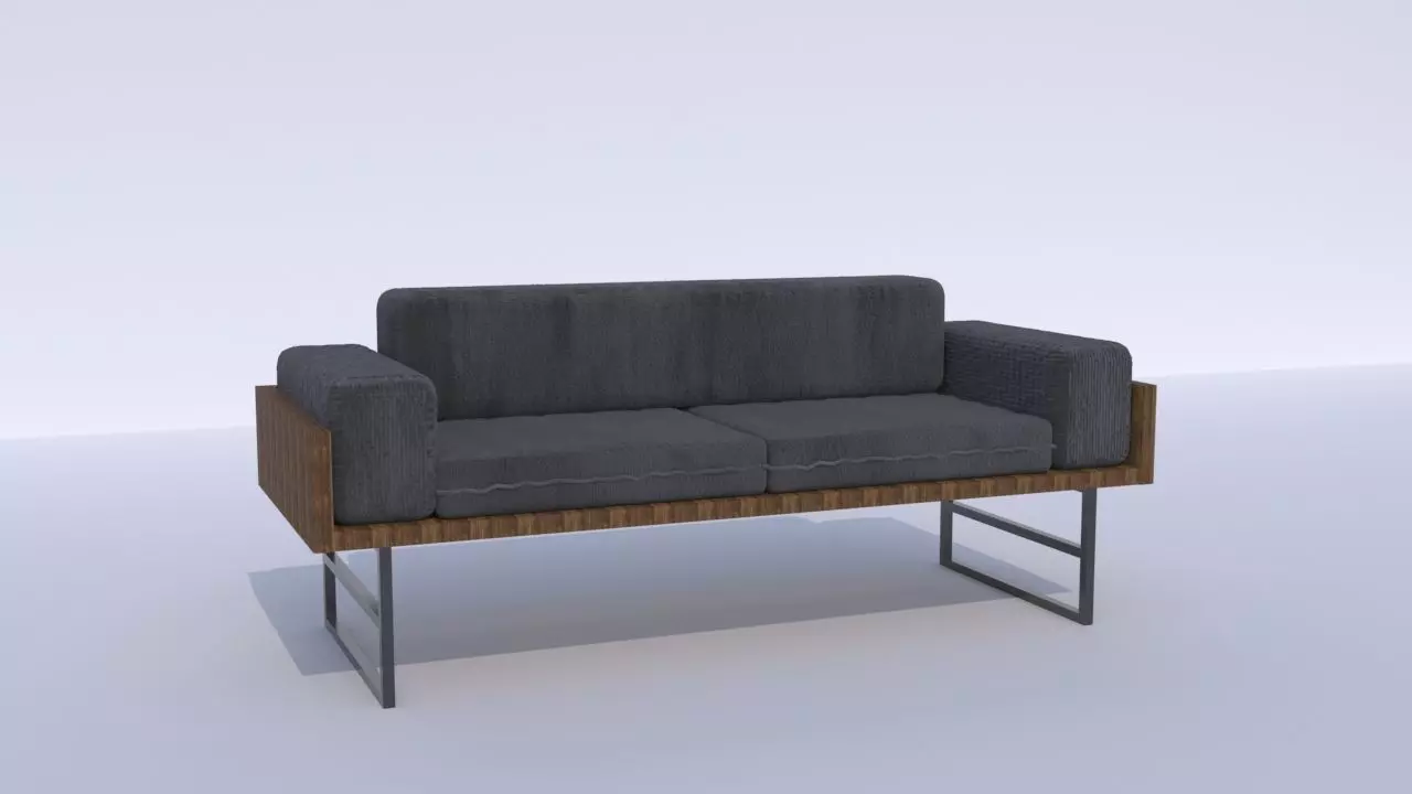 MINIMAL WOOD SOFA 3D MODEL Free 3D model