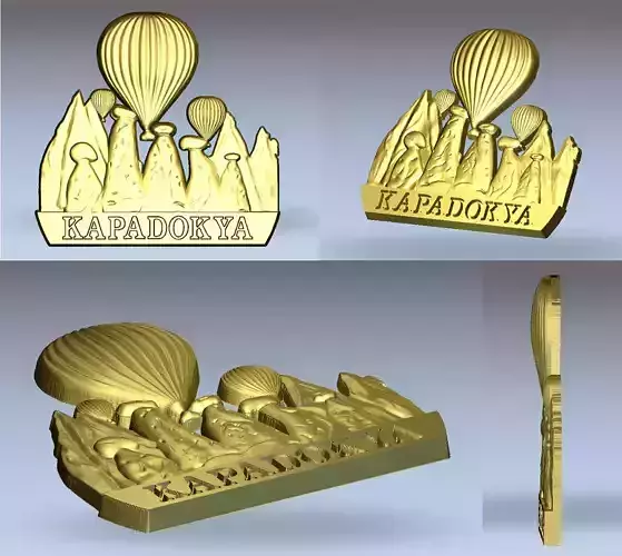 Kapadokya- Cappadocia Bas relief 3D print model