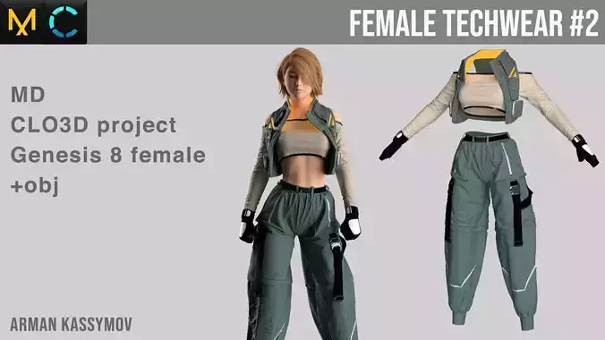 Female TechWear 2 Marvelous Designer Project