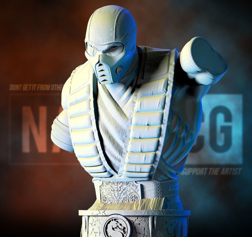 Fan Art Sub-Zero from MK - Bust 3D print model_7