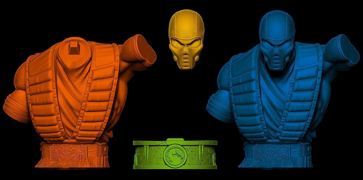 Fan Art Sub-Zero from MK - Bust 3D print model_1