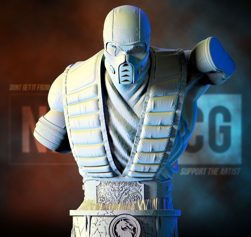 Fan Art Sub-Zero from MK - Bust 3D print model_2