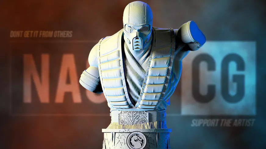 Fan Art Sub-Zero from MK - Bust 3D print model_0