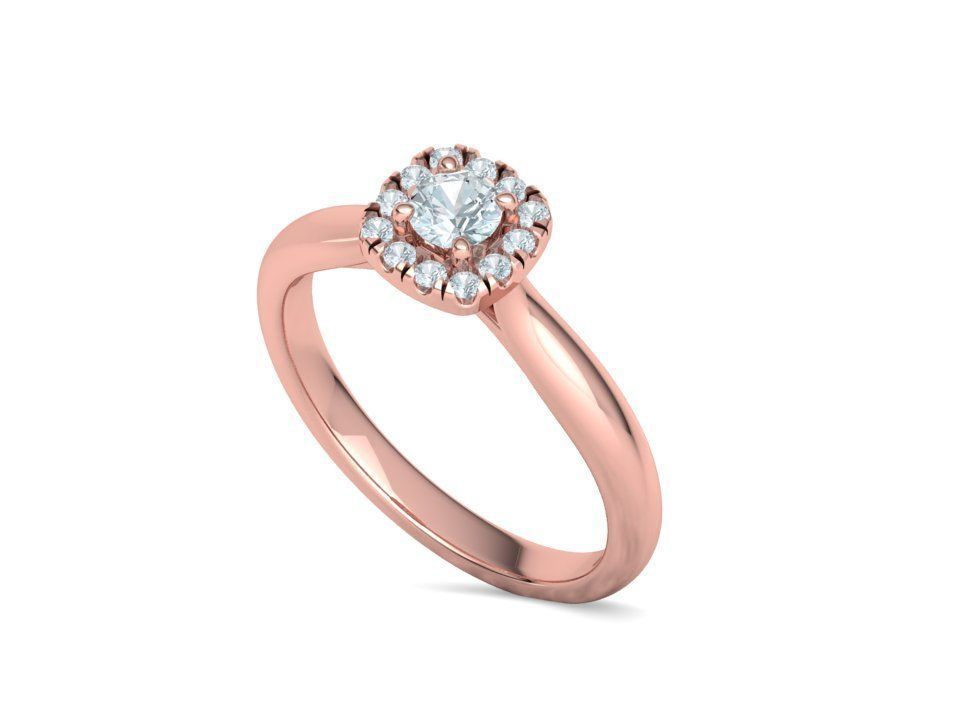 Cushion Halo Ring 4mm Stone Engagement Ring 3dmodel 3D print model_23