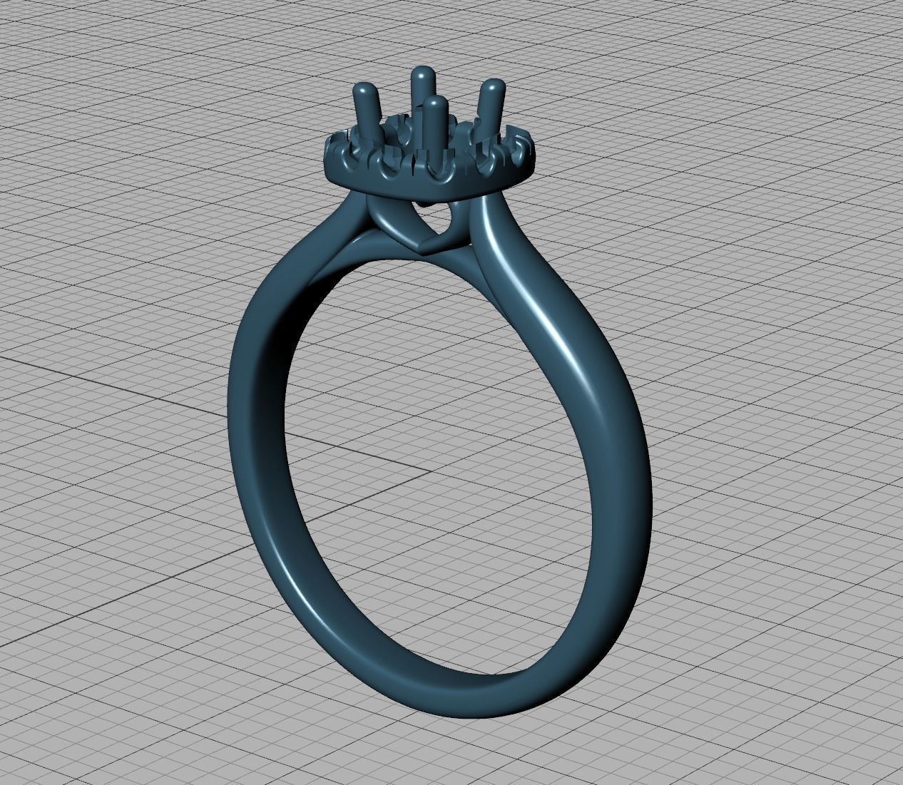 Cushion Halo Ring 4mm Stone Engagement Ring 3dmodel 3D print model_36