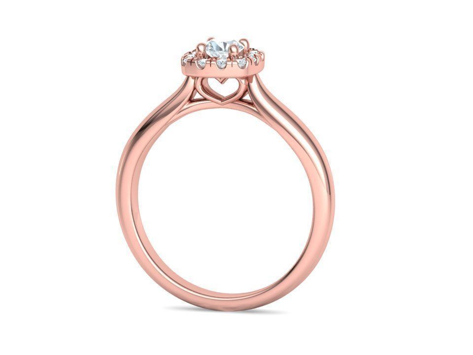 Cushion Halo Ring 4mm Stone Engagement Ring 3dmodel 3D print model_20