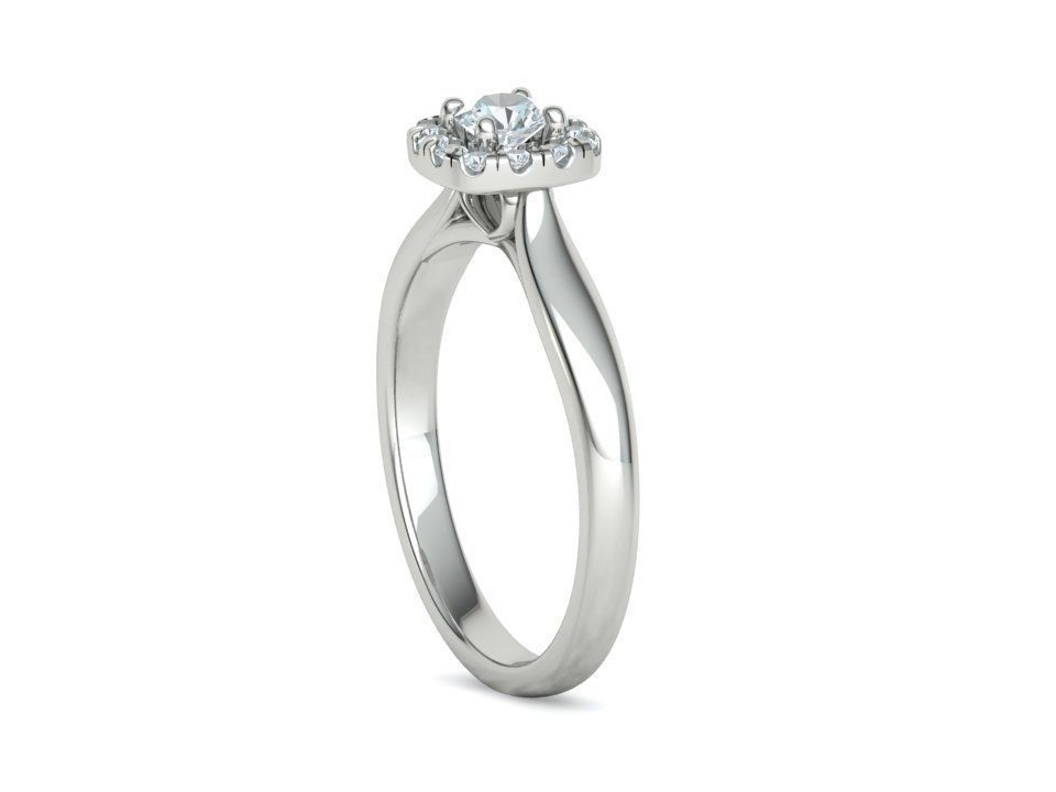 Cushion Halo Ring 4mm Stone Engagement Ring 3dmodel 3D print model_28