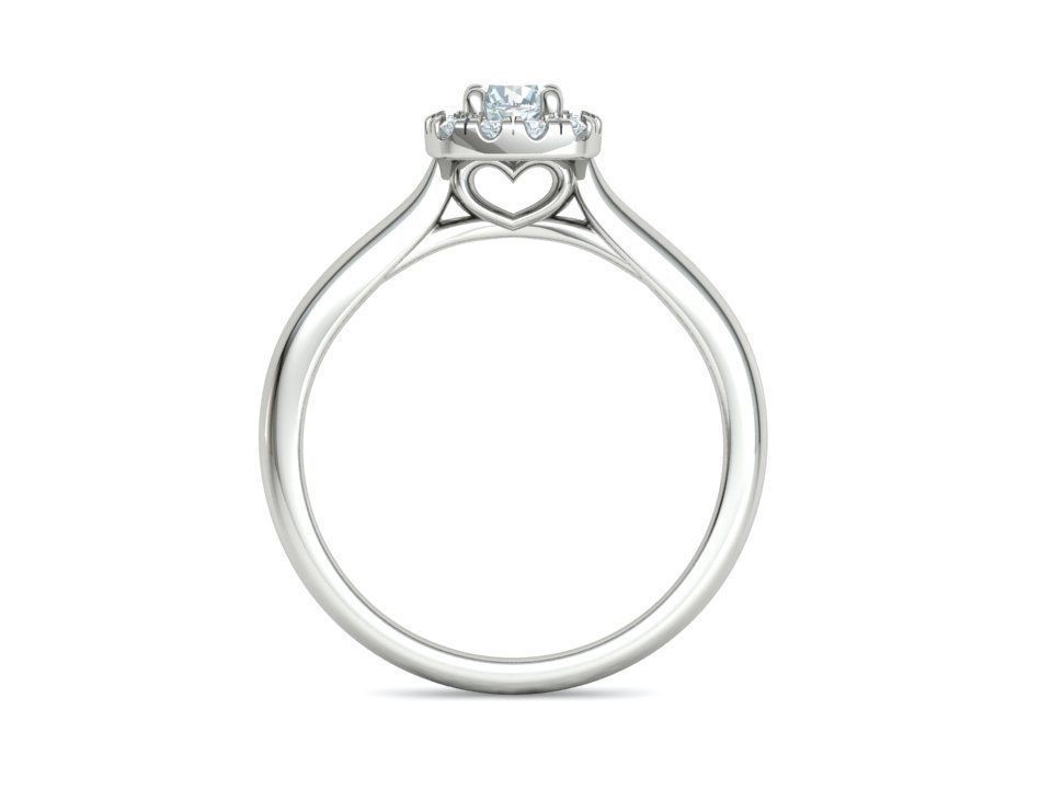 Cushion Halo Ring 4mm Stone Engagement Ring 3dmodel 3D print model_19