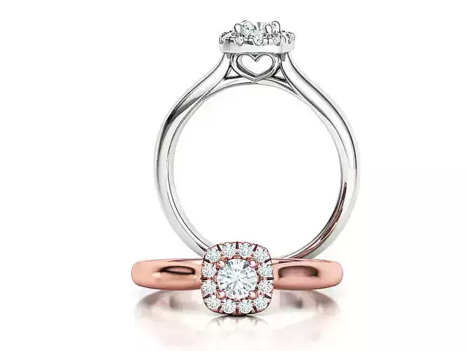 Cushion Halo Ring 4mm Stone Engagement Ring 3dmodel 3D print model