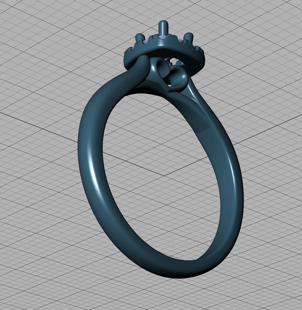 Cushion Halo Ring 4mm Stone Engagement Ring 3dmodel 3D print model_35