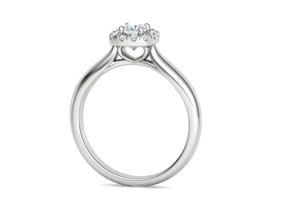 Cushion Halo Ring 4mm Stone Engagement Ring 3dmodel 3D print model_22