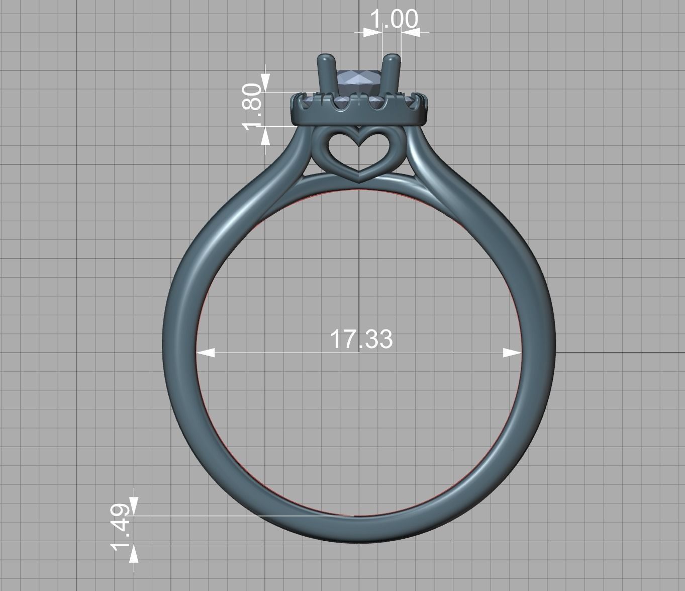 Cushion Halo Ring 4mm Stone Engagement Ring 3dmodel 3D print model_10