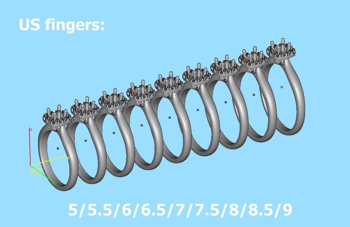 Cushion Halo Ring 4mm Stone Engagement Ring 3dmodel 3D print model_13