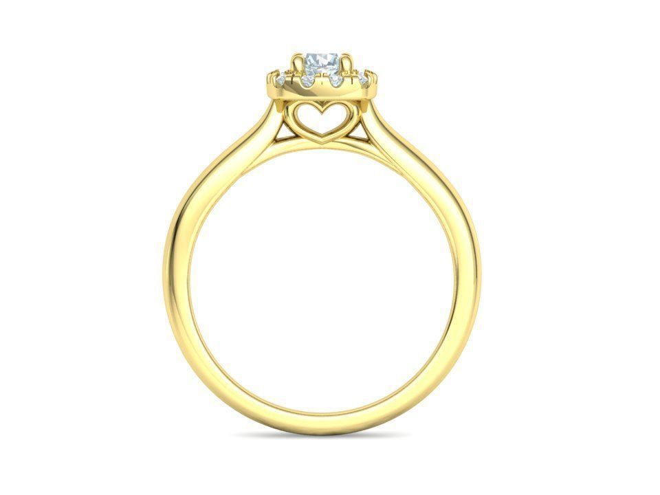 Cushion Halo Ring 4mm Stone Engagement Ring 3dmodel 3D print model_18