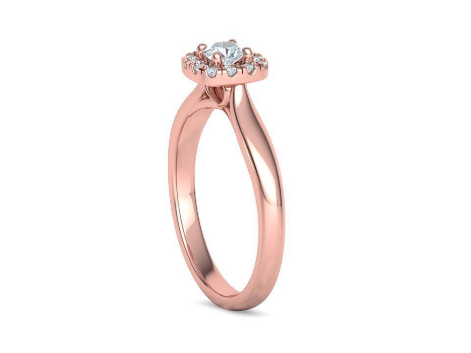 Cushion Halo Ring 4mm Stone Engagement Ring 3dmodel 3D print model_26