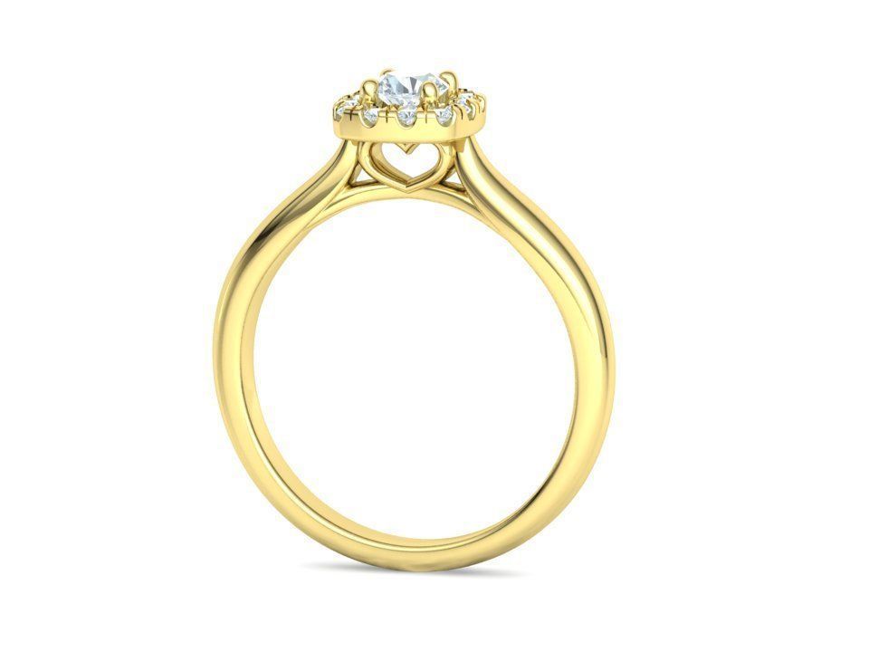 Cushion Halo Ring 4mm Stone Engagement Ring 3dmodel 3D print model_21