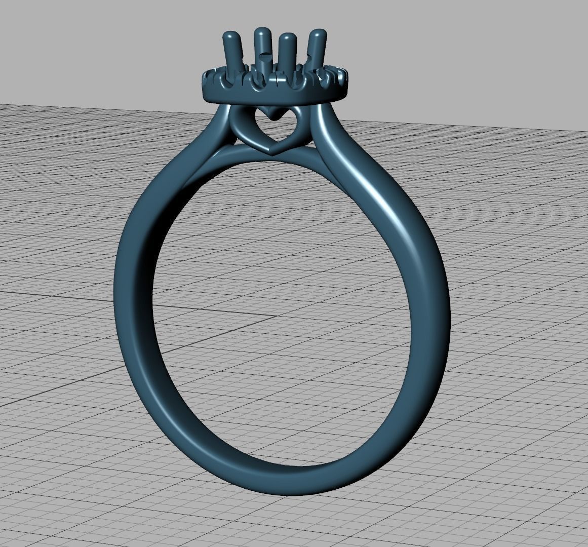 Cushion Halo Ring 4mm Stone Engagement Ring 3dmodel 3D print model_34