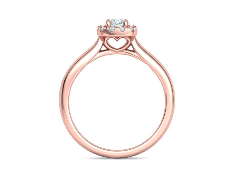 Cushion Halo Ring 4mm Stone Engagement Ring 3dmodel 3D print model_17