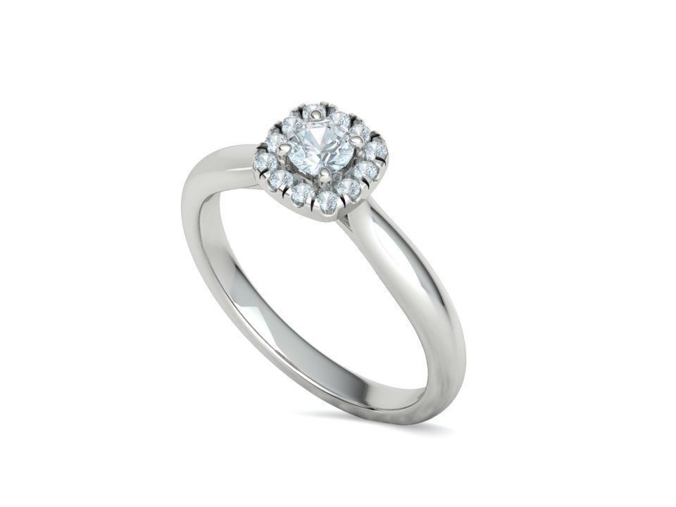 Cushion Halo Ring 4mm Stone Engagement Ring 3dmodel 3D print model_25