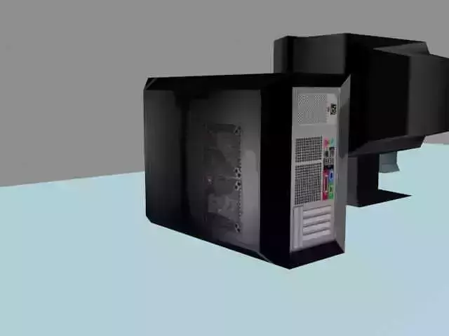 Computer with case Free low-poly 3D model