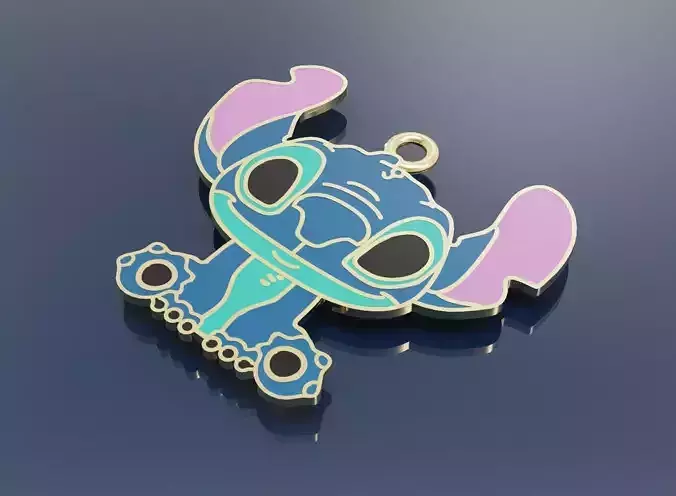 Enamel pendant lilo stitch 3D print model