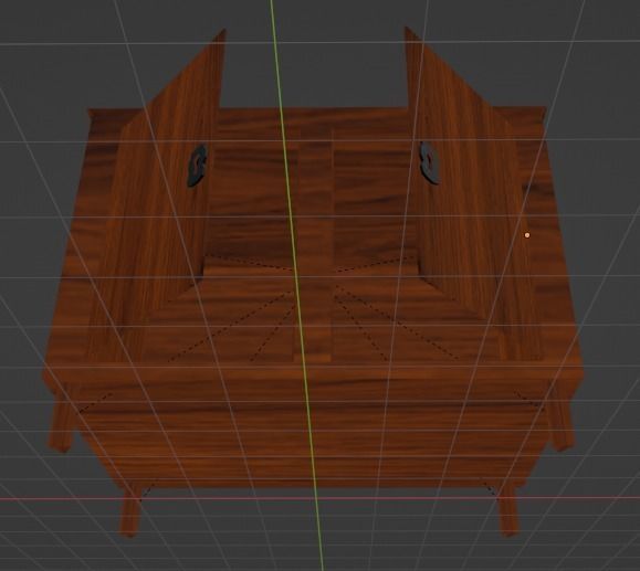 Cupboard wooden cabinet Free low-poly 3D model_4