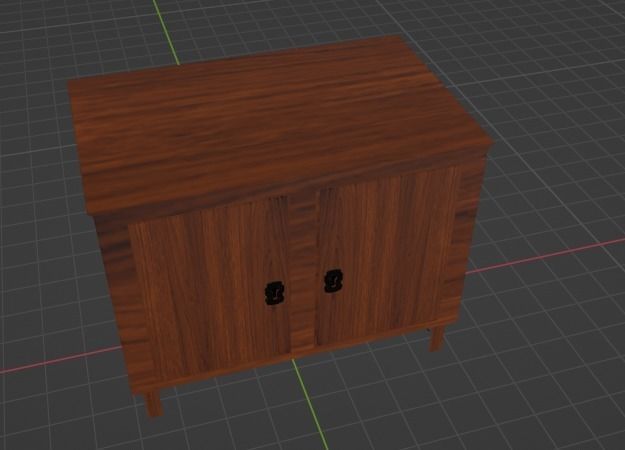 Cupboard wooden cabinet Free low-poly 3D model_2