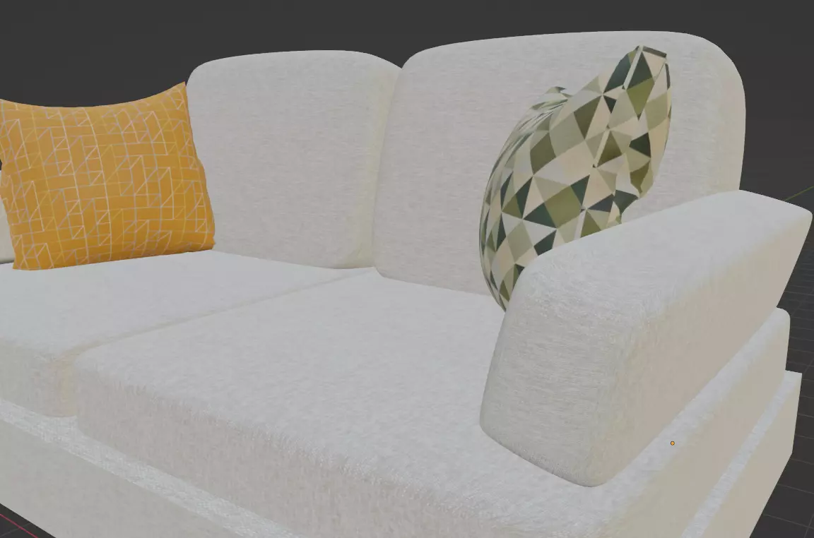 The Armchair sofa with pillows 3D model_0