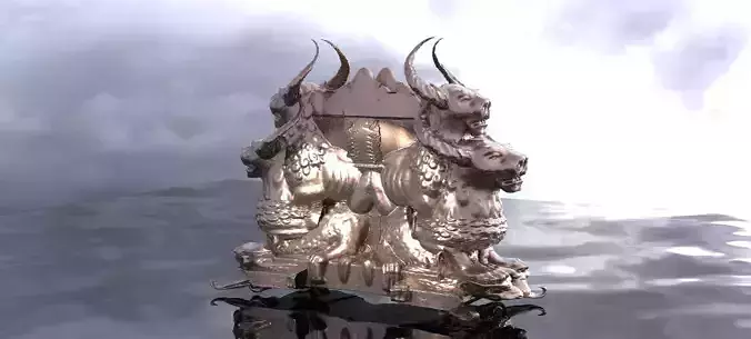 Gilgamesh Ornate Throne wall 2 3D 3D model