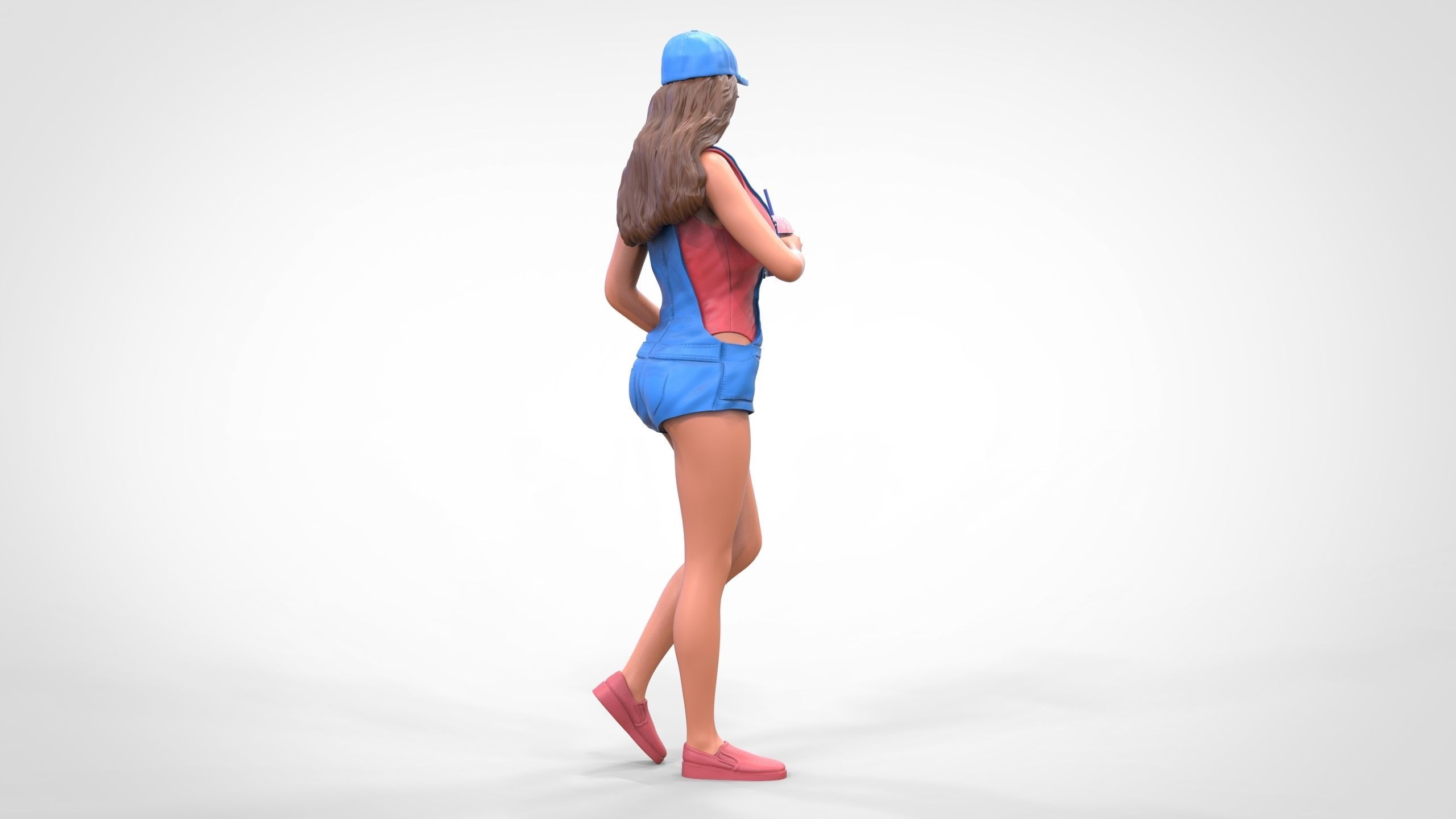Woman eating ice cream 3D print model_20