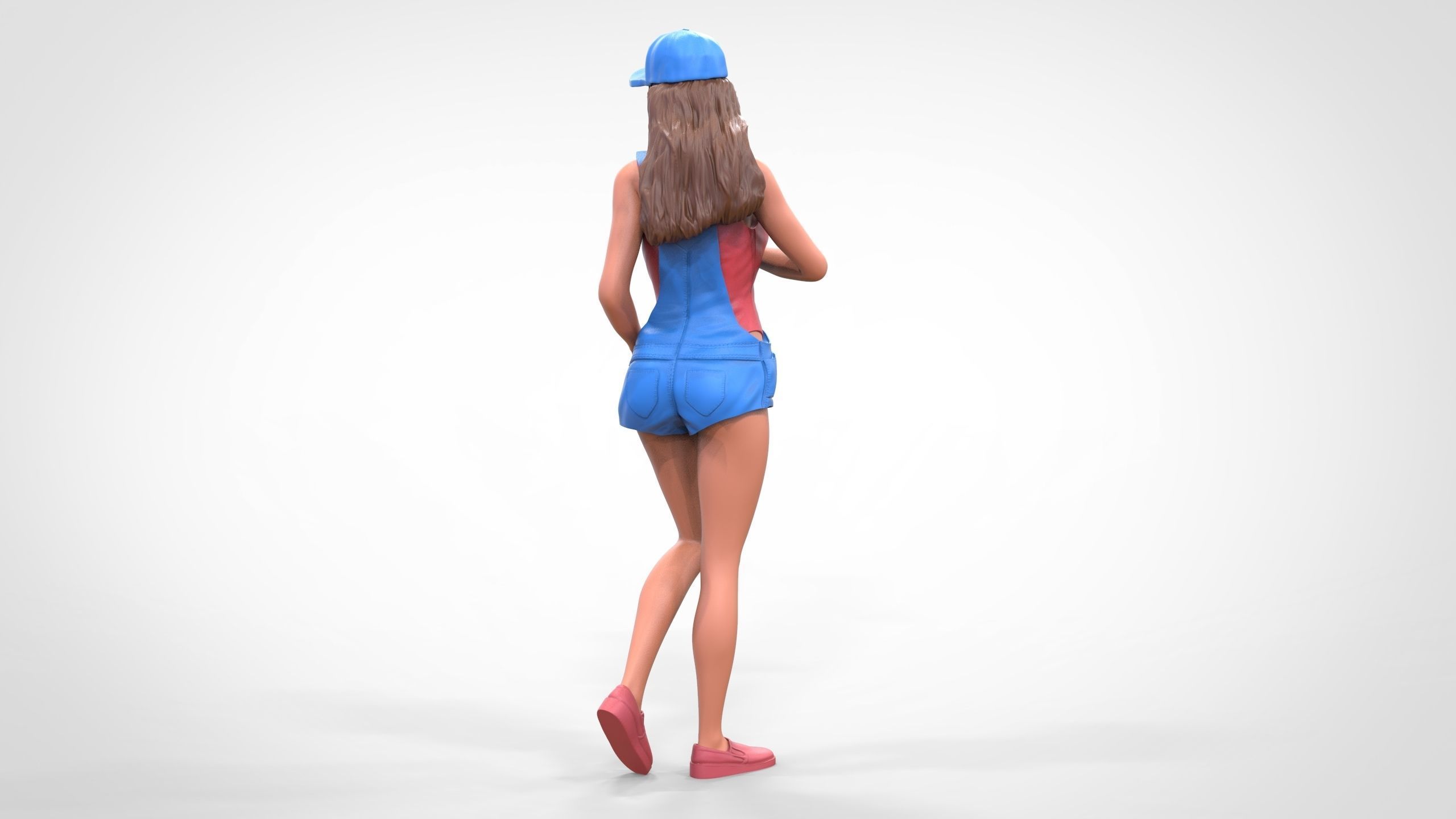 Woman eating ice cream 3D print model_17