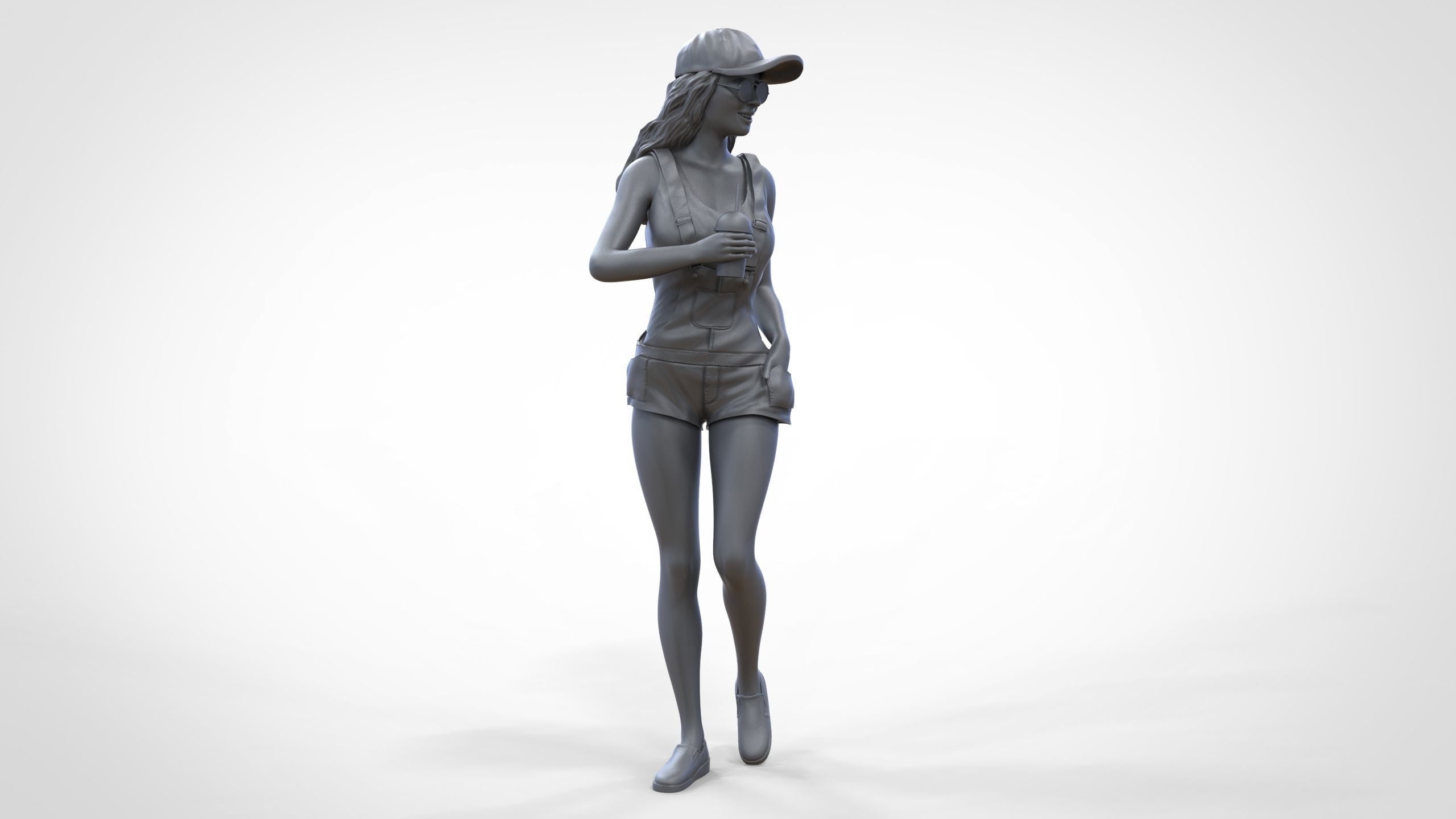Woman eating ice cream 3D print model_42