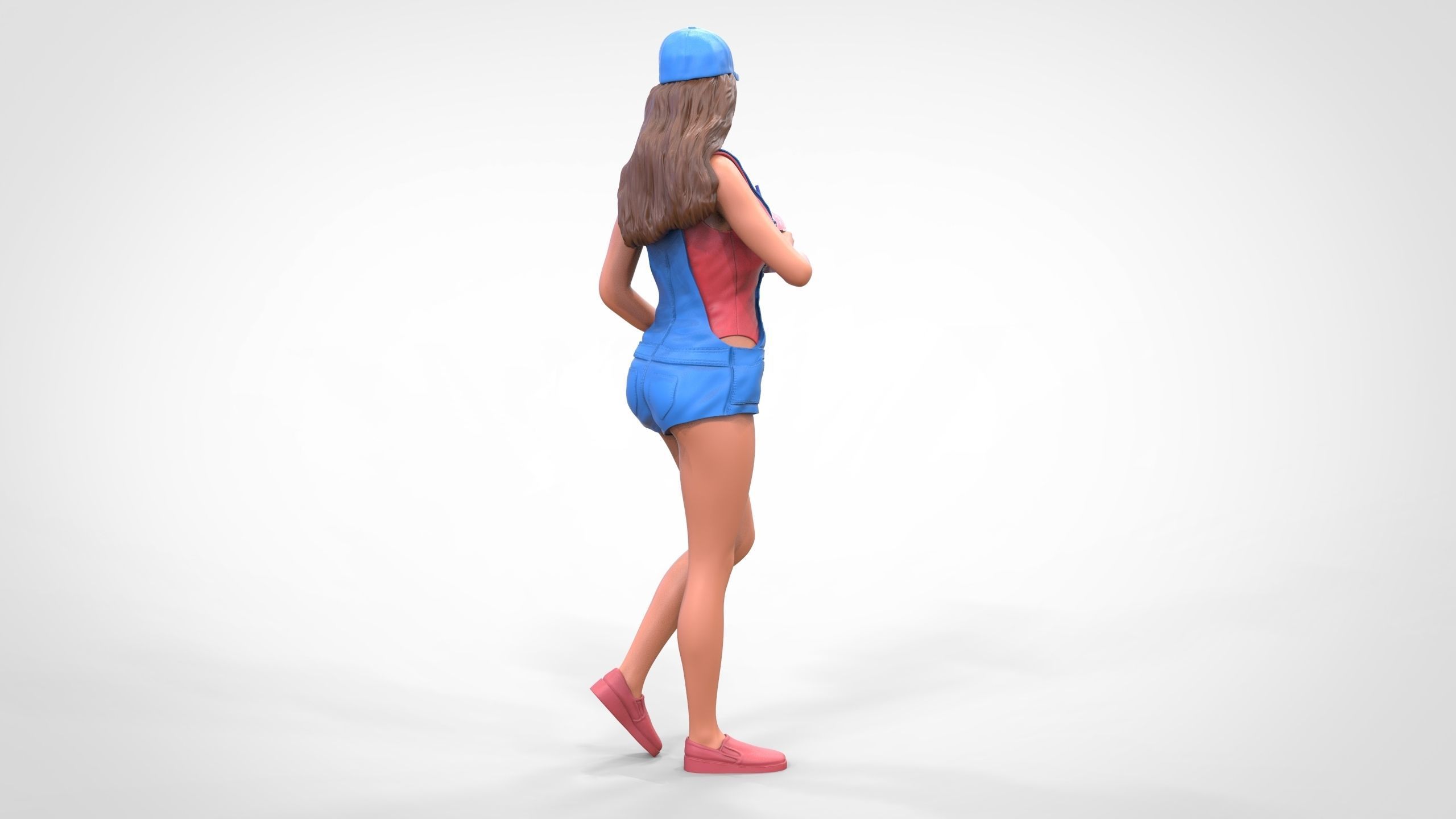 Woman eating ice cream 3D print model_5