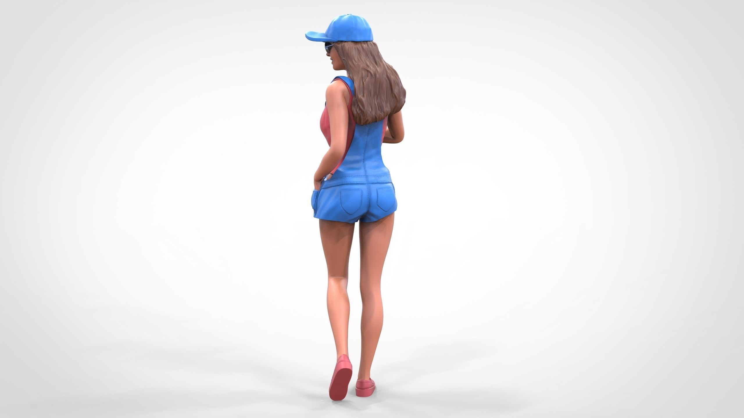 Woman eating ice cream 3D print model_14