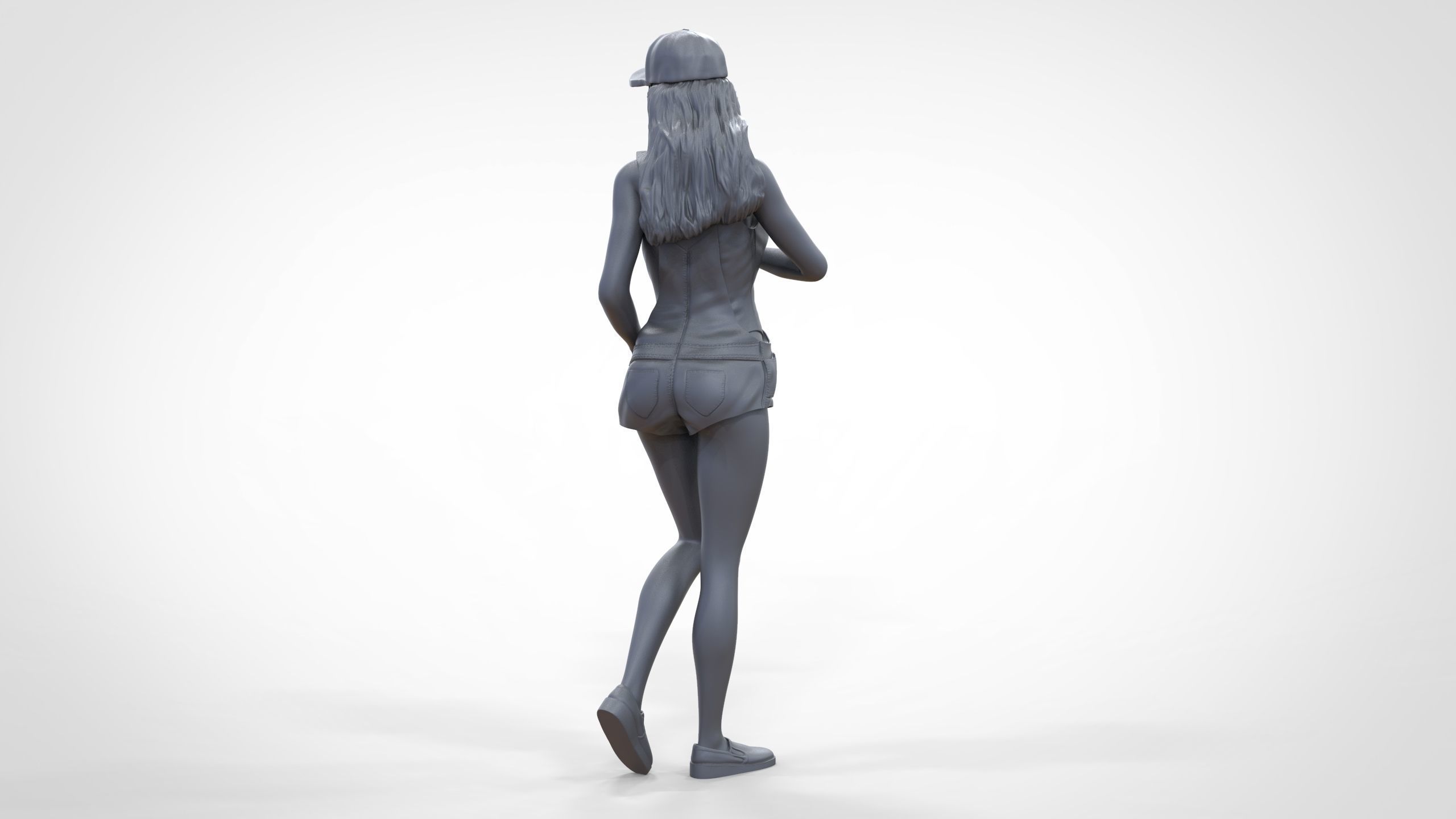 Woman eating ice cream 3D print model_37
