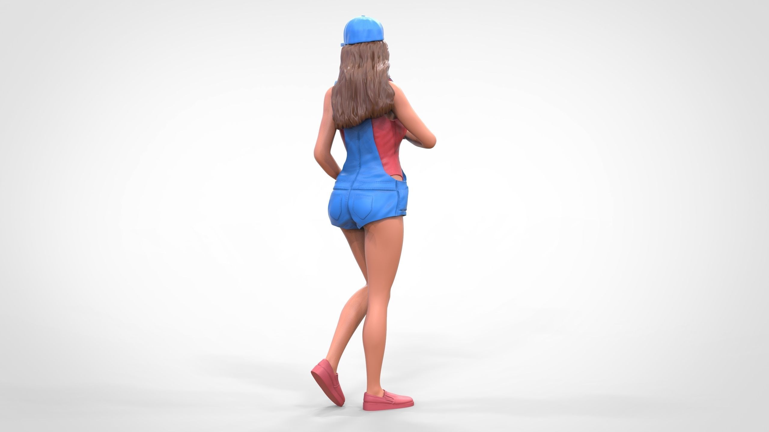 Woman eating ice cream 3D print model_18