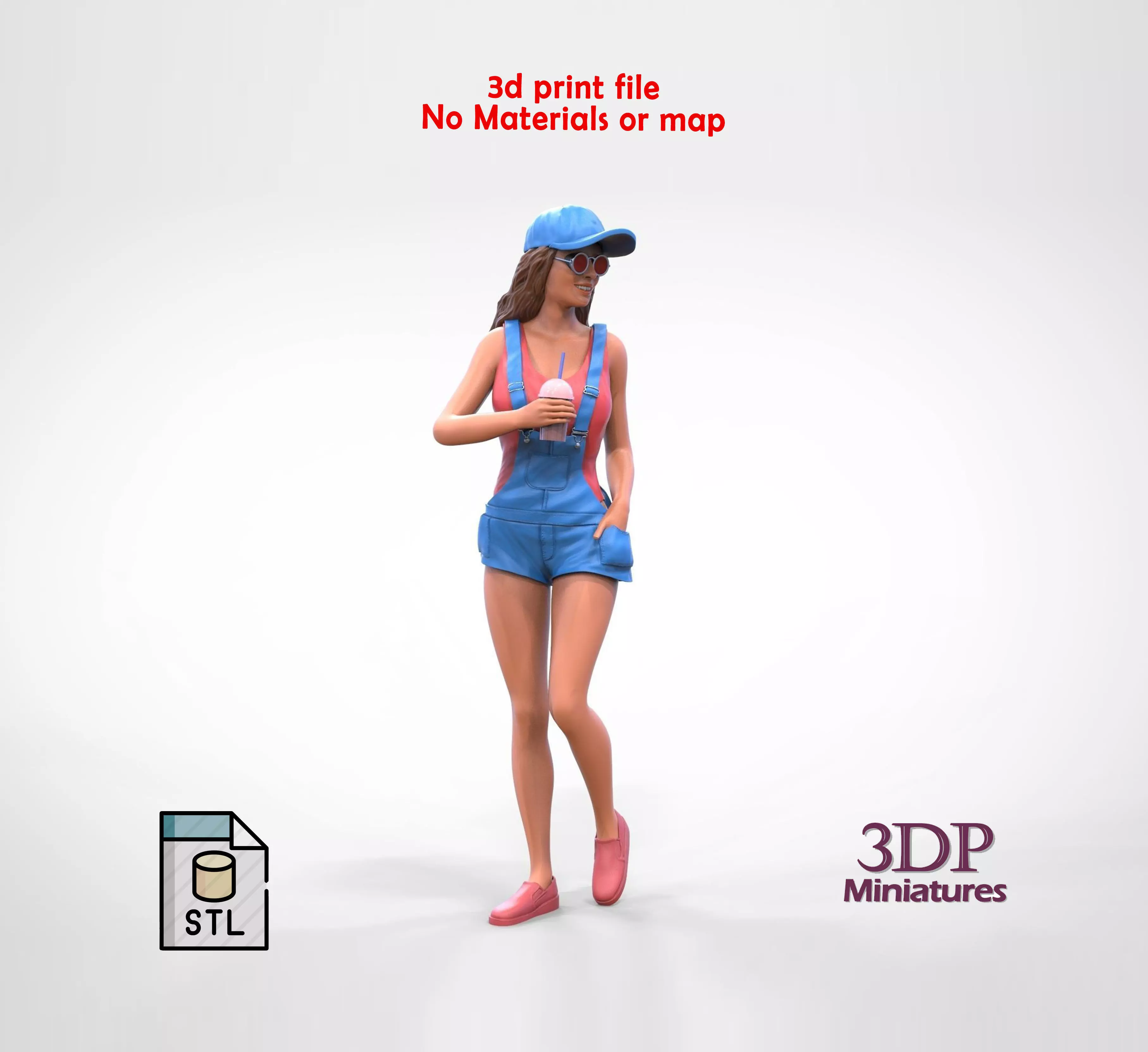 Woman eating ice cream 3D print model_0