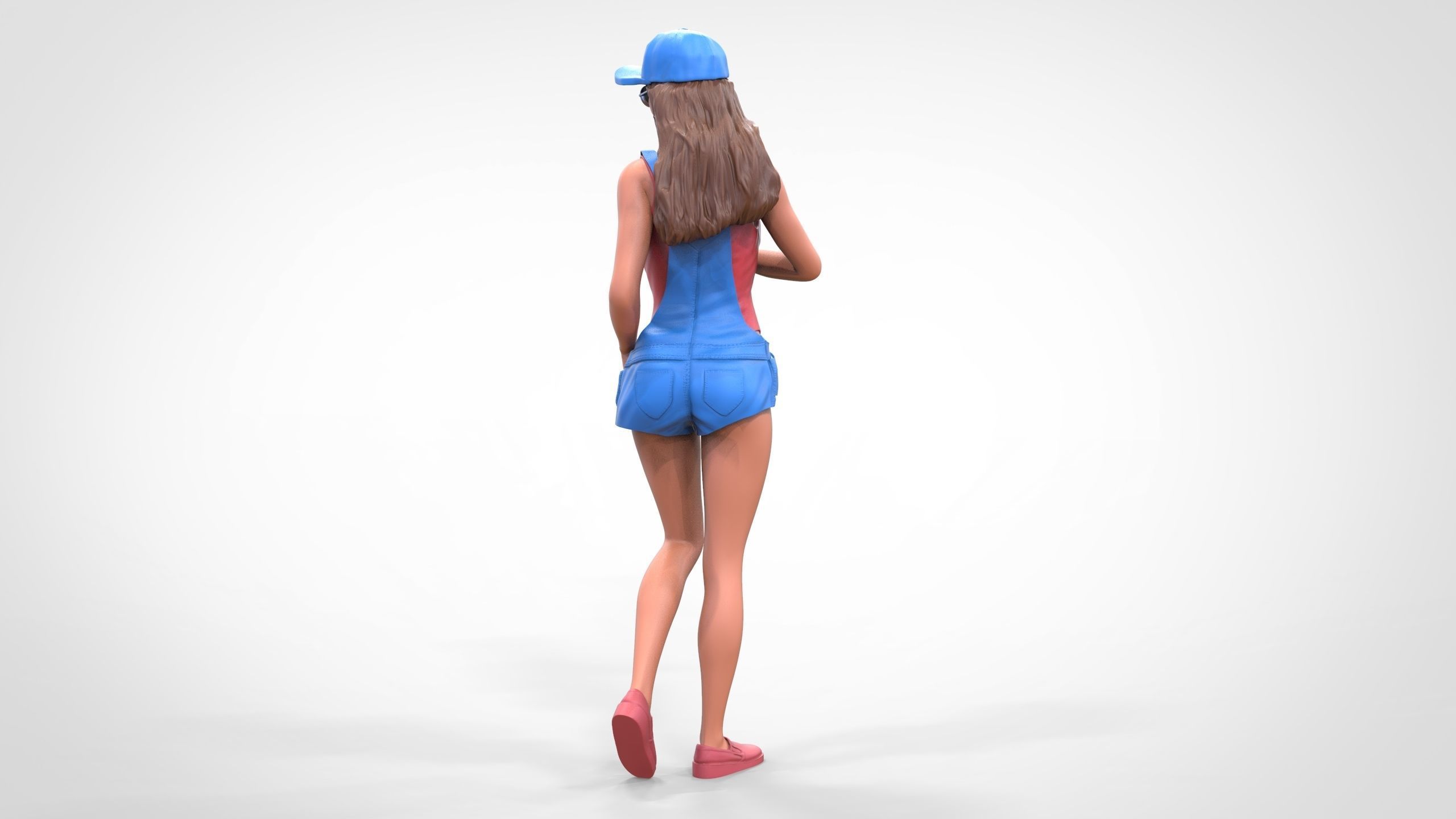 Woman eating ice cream 3D print model_16