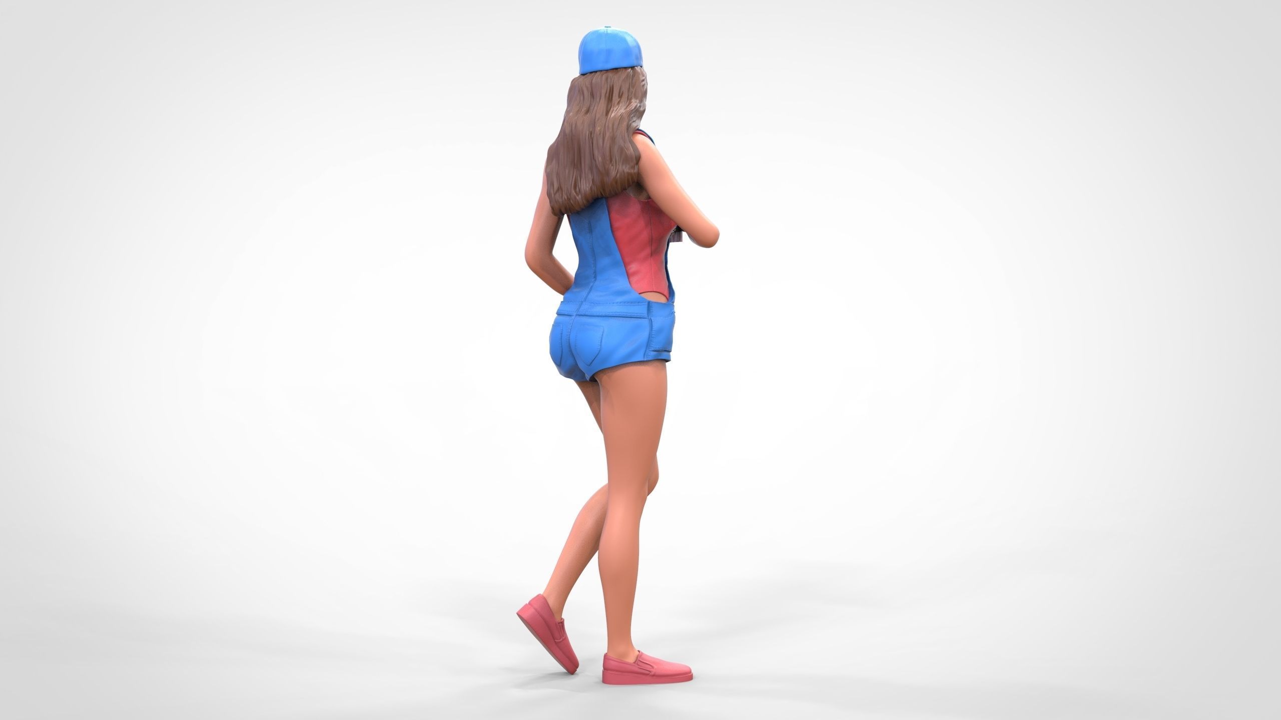 Woman eating ice cream 3D print model_19