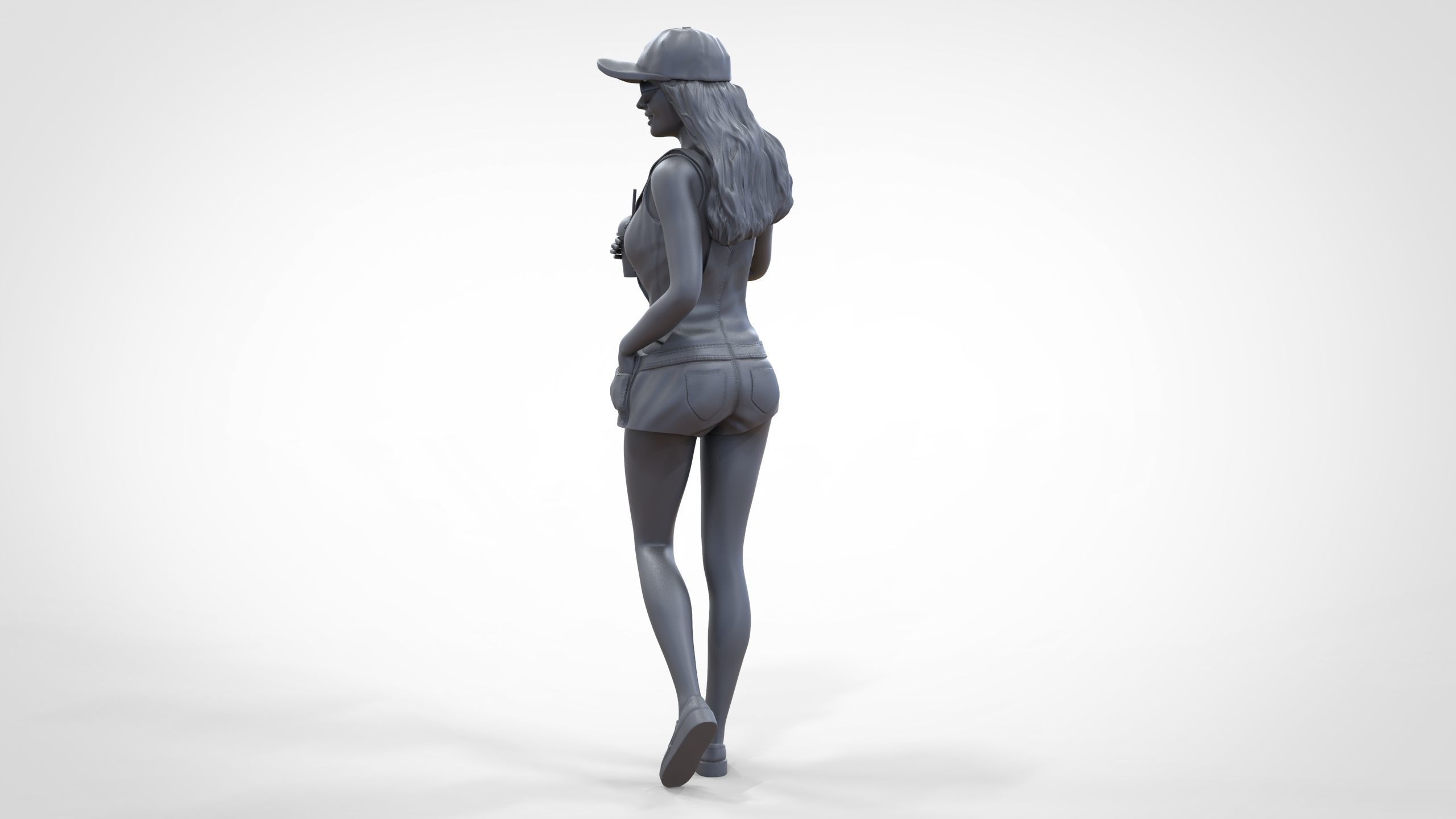 Woman eating ice cream 3D print model_35