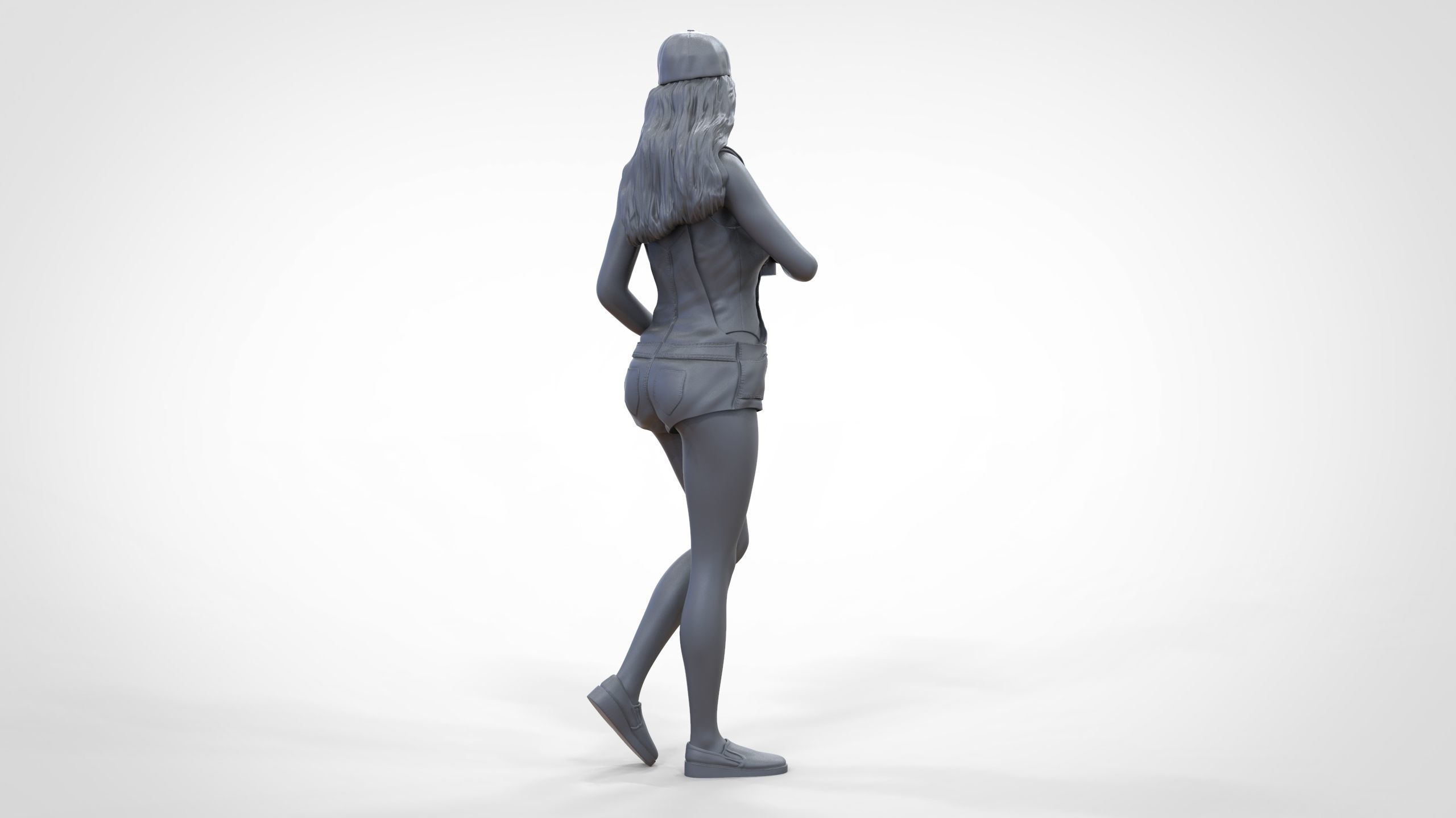 Woman eating ice cream 3D print model_38