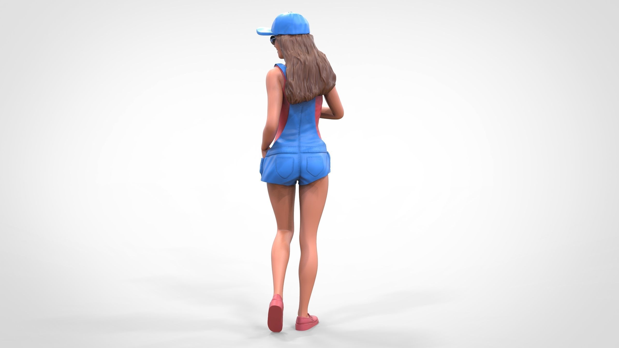 Woman eating ice cream 3D print model_15