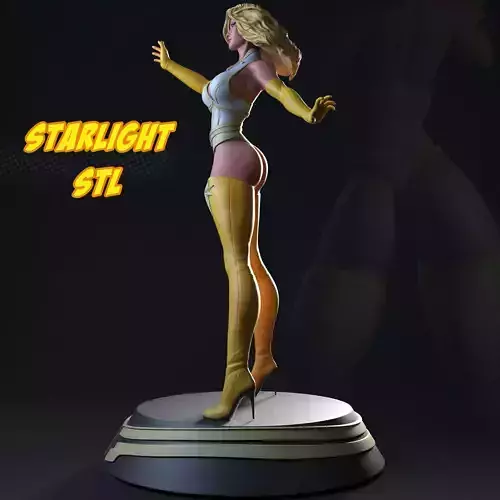 Starlight female superhero statue 3D print model
