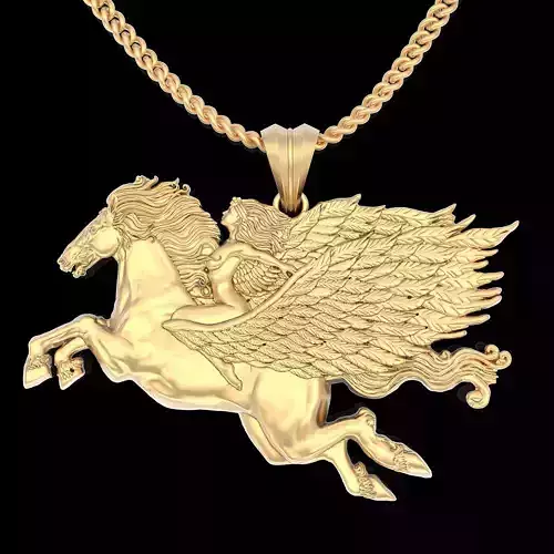 Pegasus woman horse rider pendant  printable jewelry 3D model