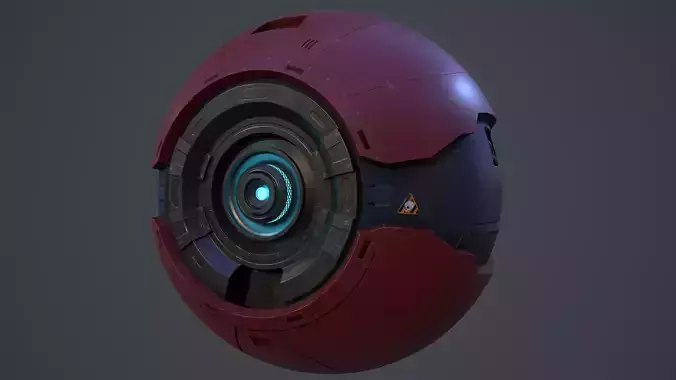 Sci-Fi Military Sphere Robot Drone Low-poly 3D model